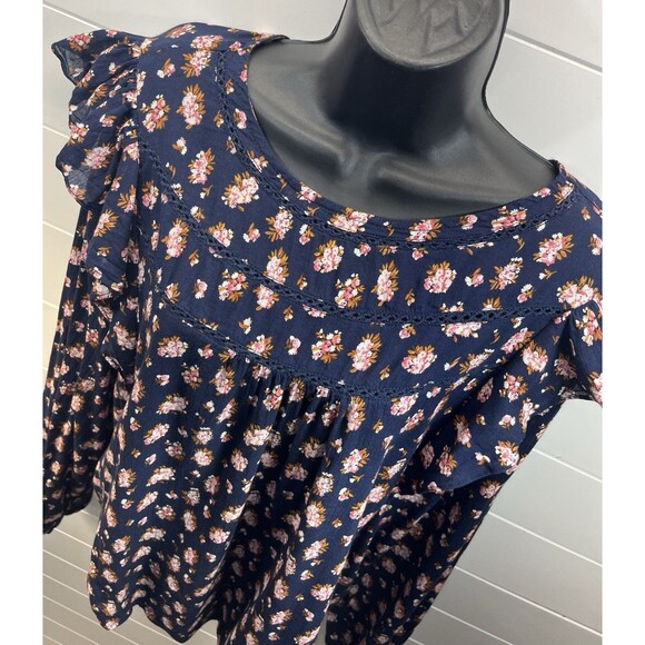 Dip Womens Floral Blouse 100% Organic Cotton Floral Womens XL Cottagecore Boho - Picture 2 of 10